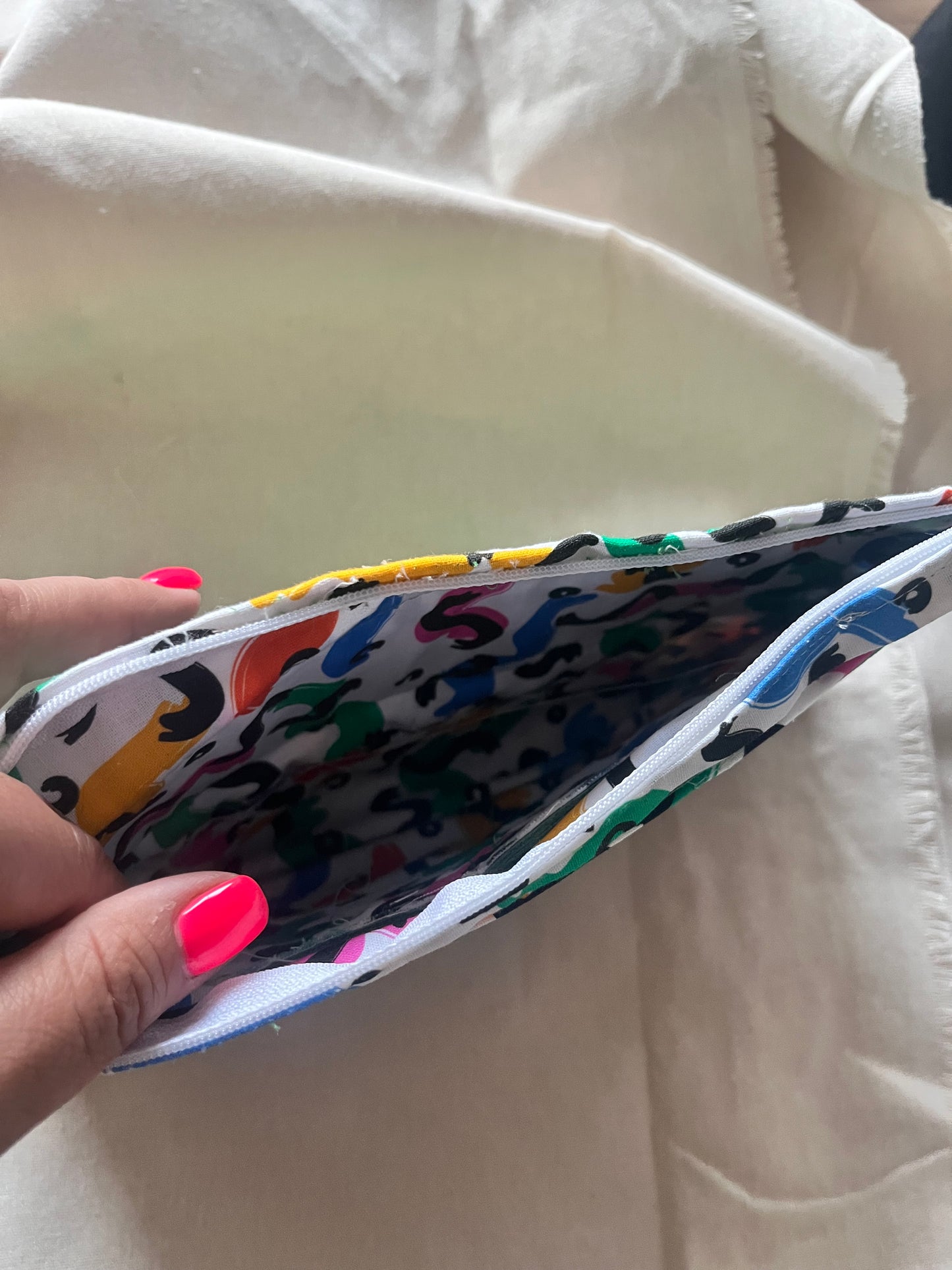 Green leather clutch