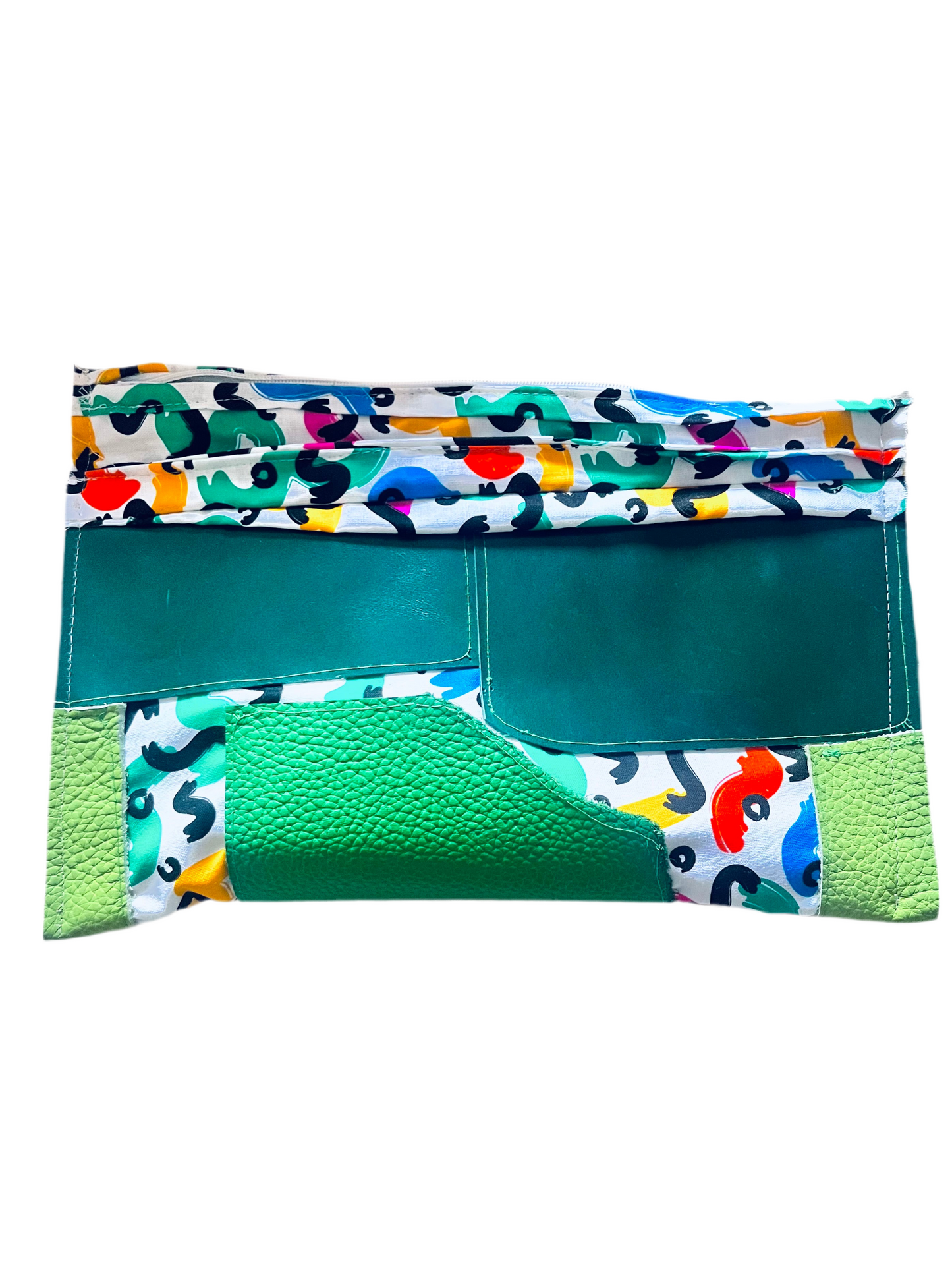 Green leather clutch