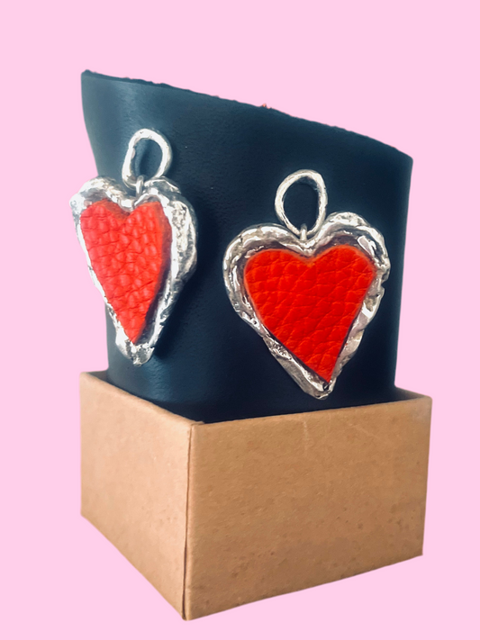 Heart and red leather studs