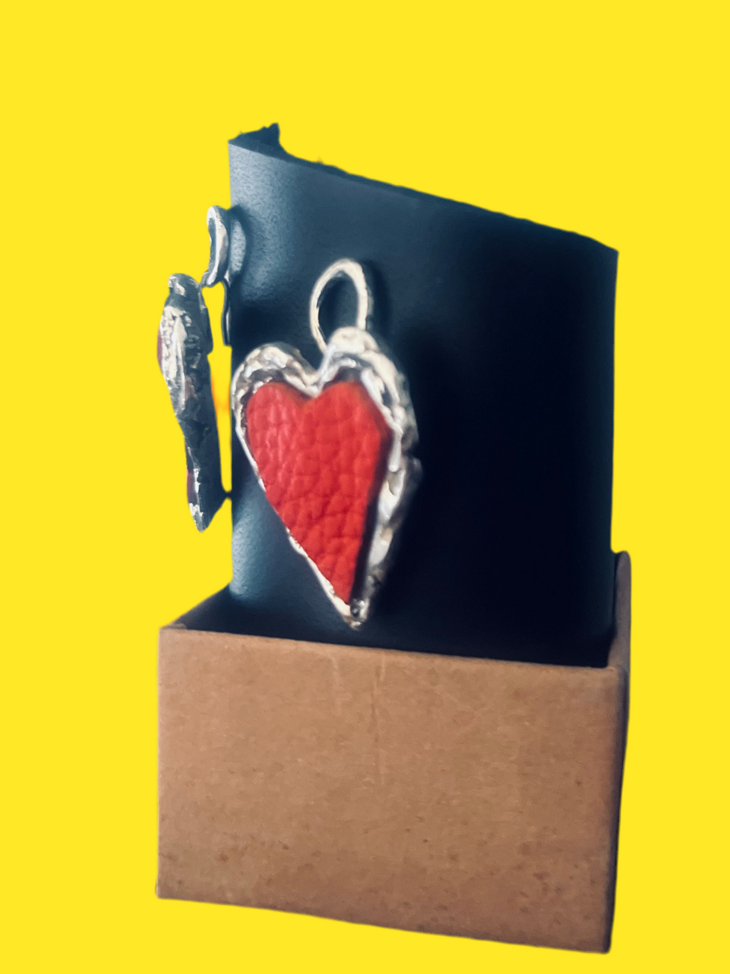 Heart and red leather studs