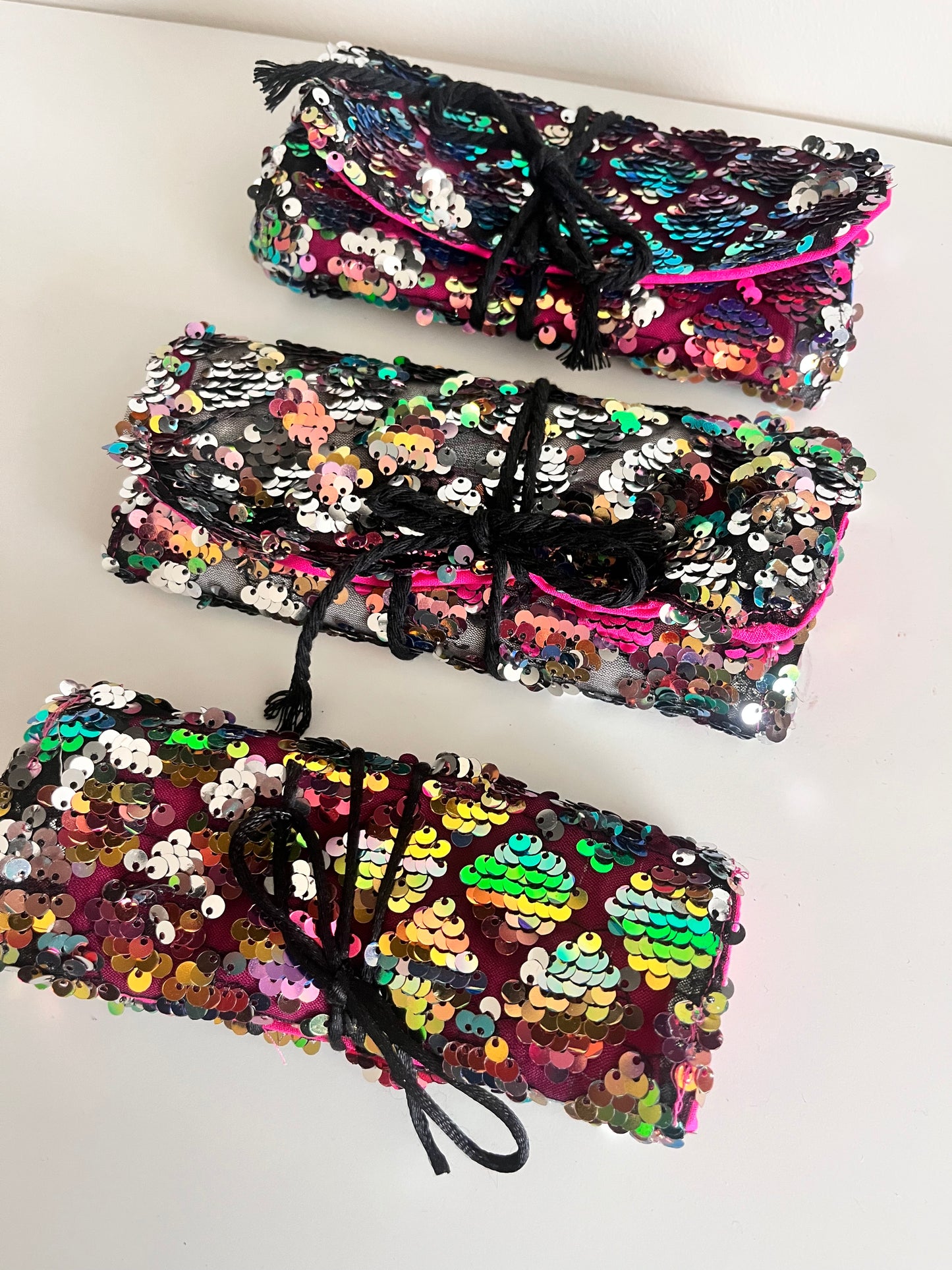 Sequin Make -Up roll bag