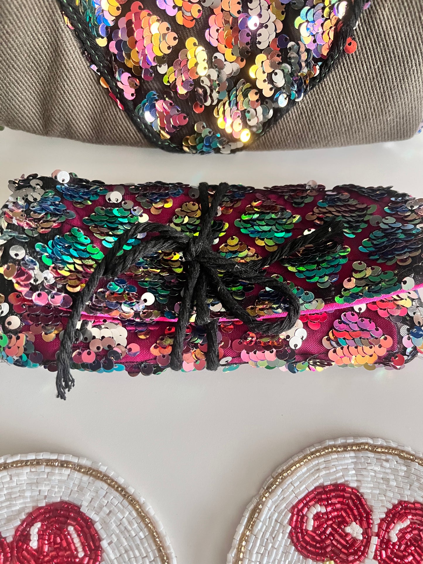 Sequin Make -Up roll bag