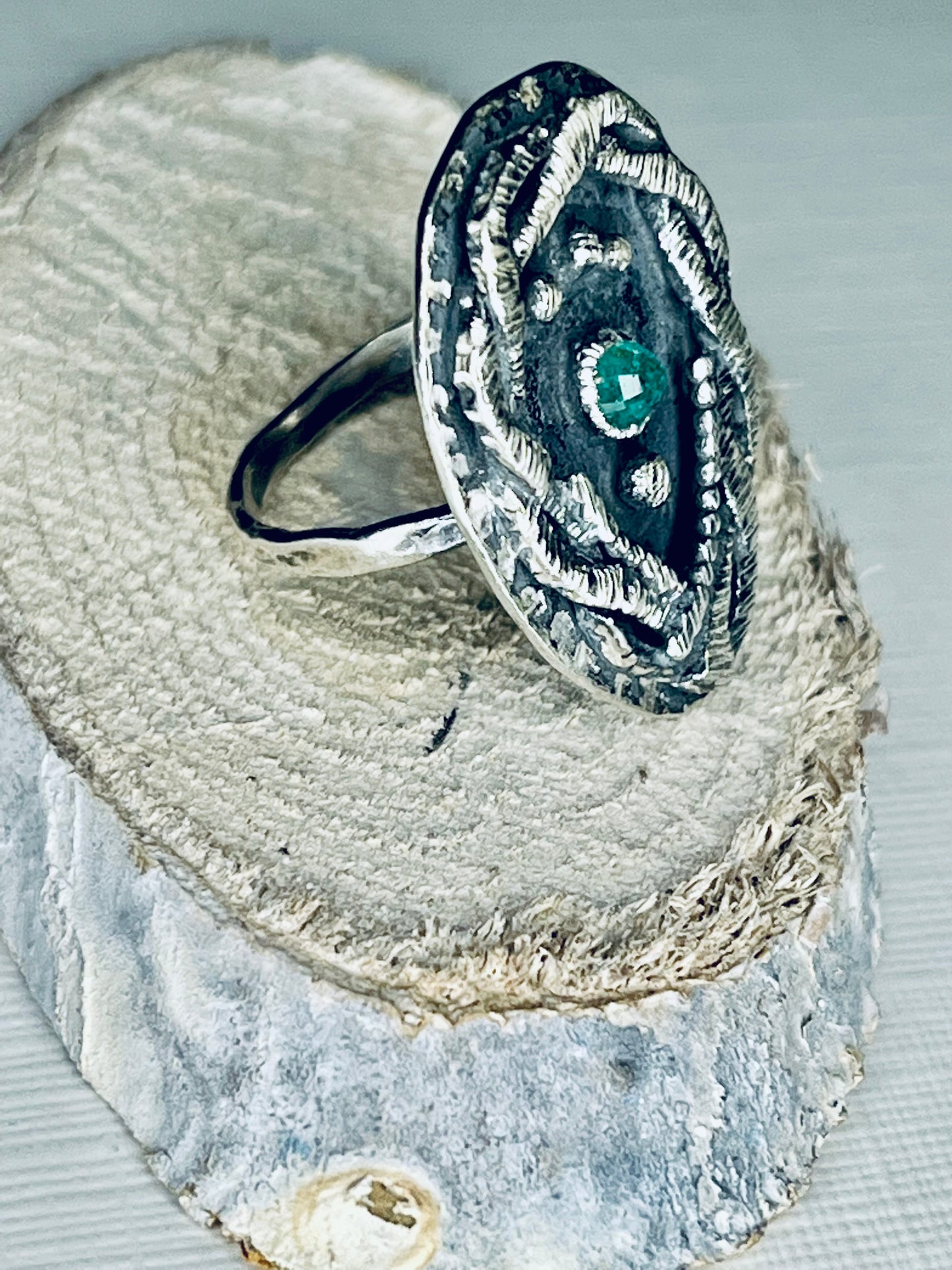 Emerald Boho ring