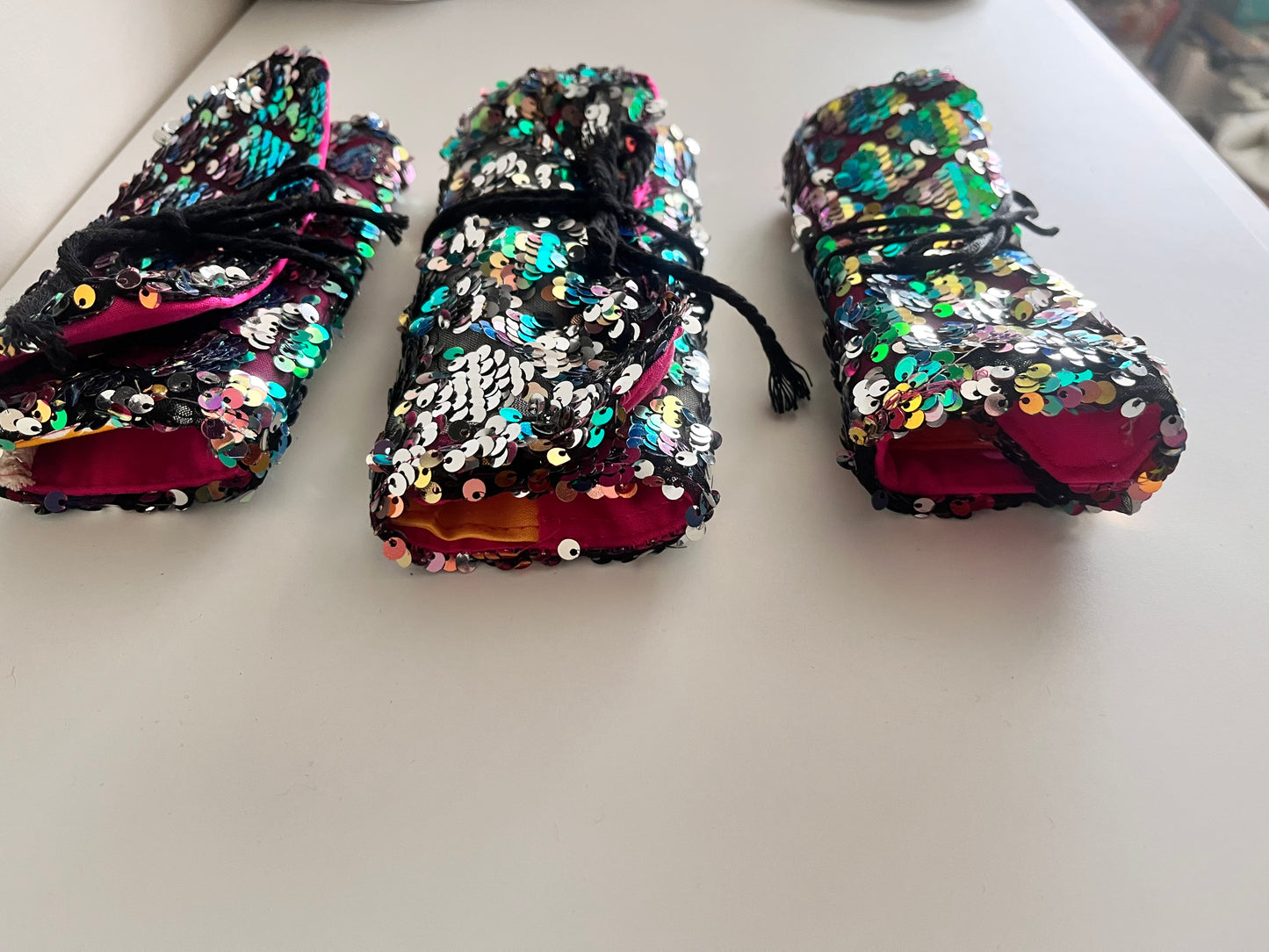 Sequin Make -Up roll bag