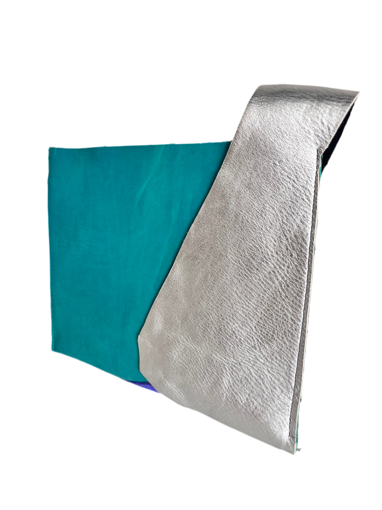 Green silver and purple Clutch