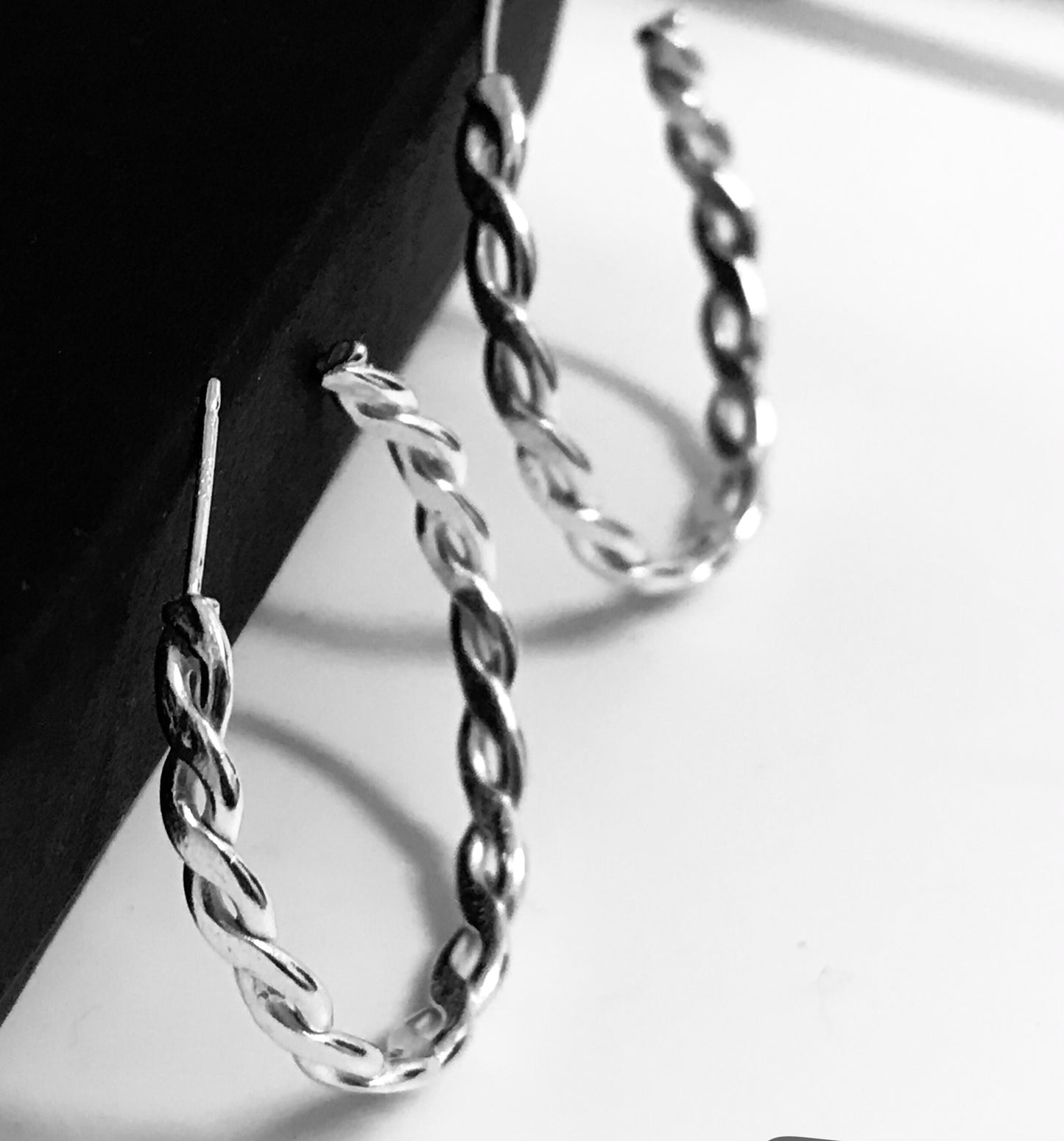 Thick Braided hoop earrings