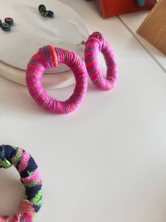Pink Hoop Earrings
