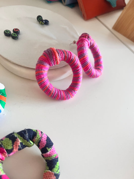 Pink Hoop Earrings