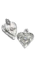 Load image into Gallery viewer, Opal silver heart pendants
