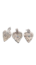Load image into Gallery viewer, Opal silver heart pendants
