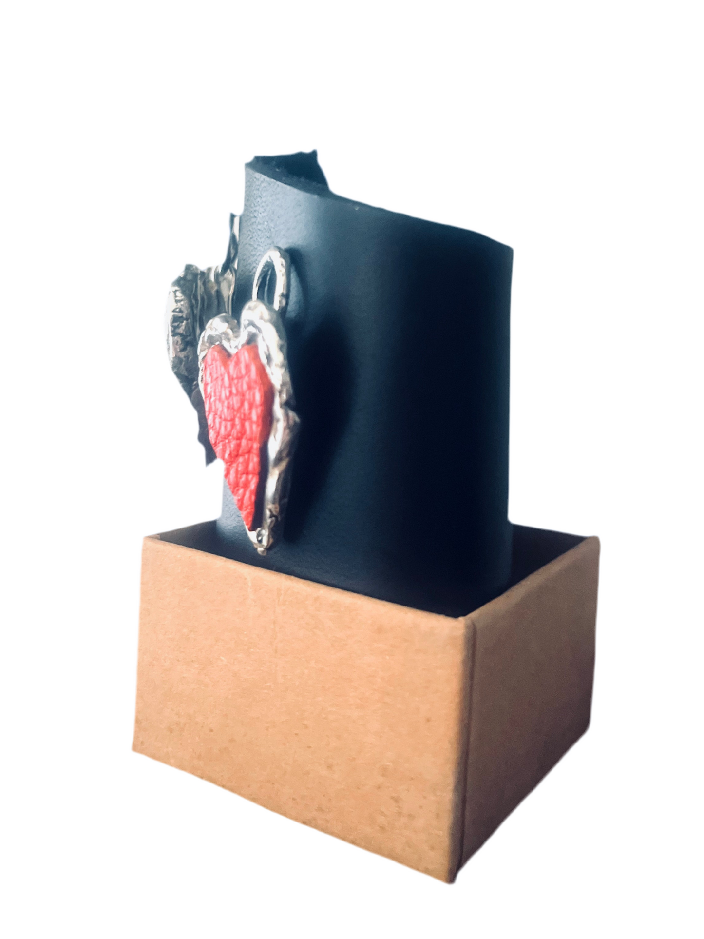 Heart and red leather studs