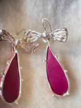 Load image into Gallery viewer, Pink Berry Bow Earrings
