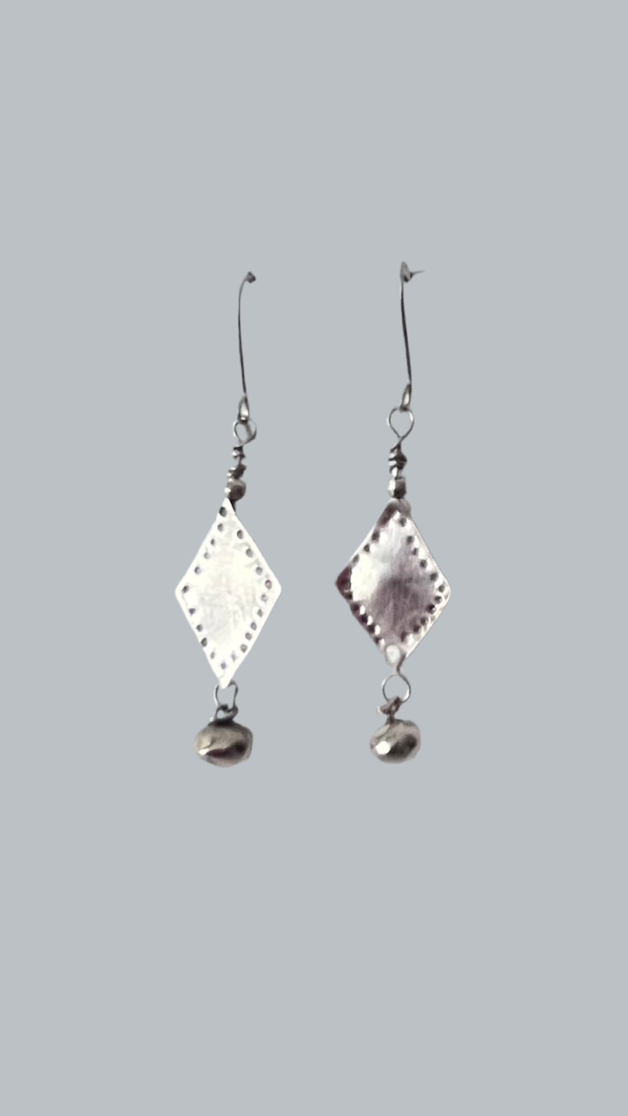 Diamond silver earrings