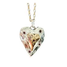 Load image into Gallery viewer, Silver and Gold heart Pendant
