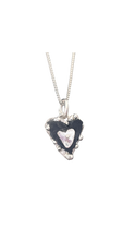 Load image into Gallery viewer, Leather hearts and silver necklace

