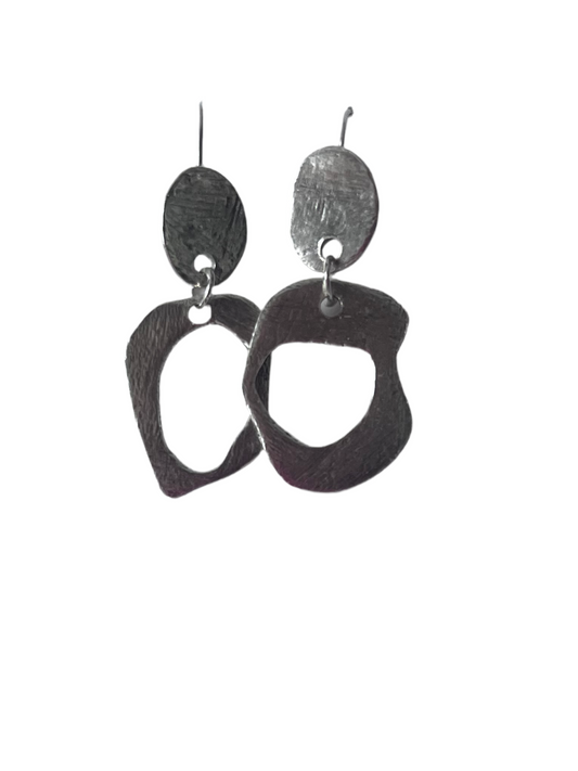 Sterling silver abstract earrings