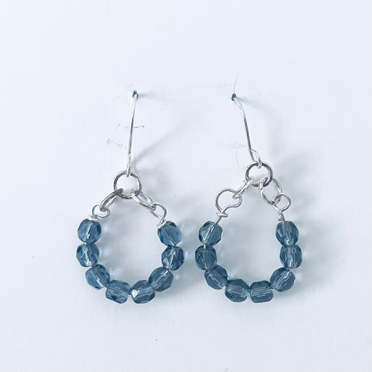 Sterling silver and blue bead earrings