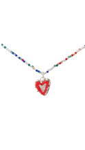 Load image into Gallery viewer, Leather hearts and silver necklace
