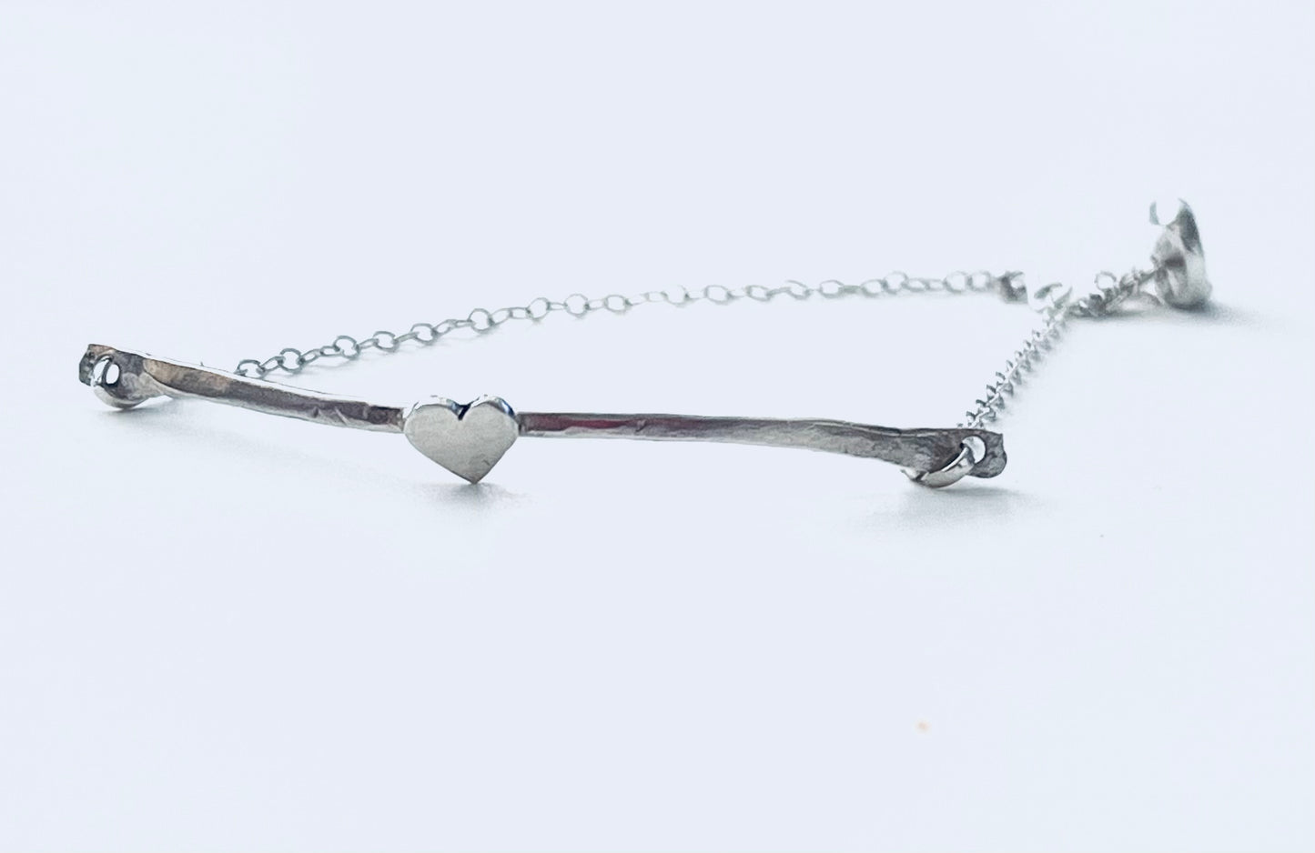 Sterling silver heart dainty bracelet