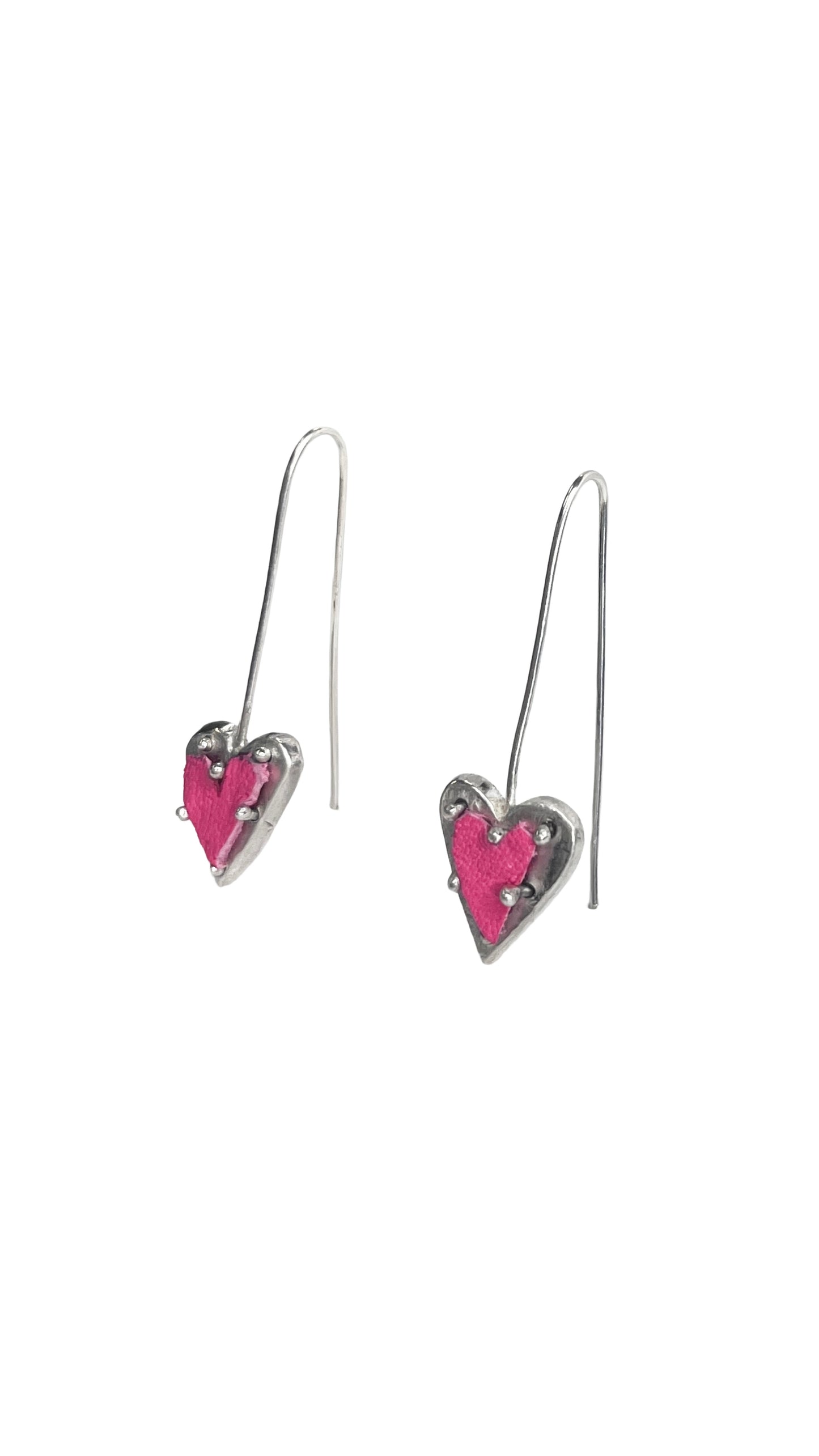Leather Heart Earrings