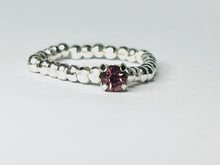 Load image into Gallery viewer, Silver bead stretchy Swarovski
