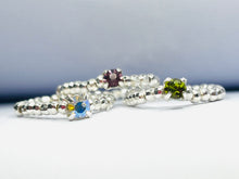 Load image into Gallery viewer, Silver bead stretchy Swarovski
