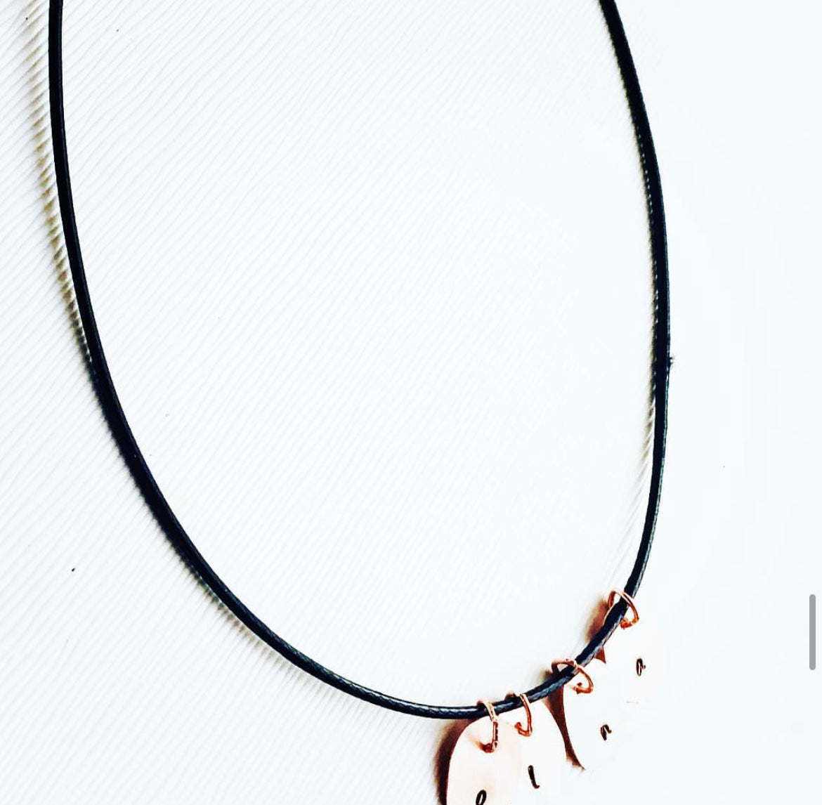 Leather and name necklace