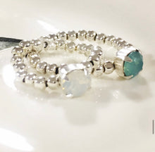 Load image into Gallery viewer, Silver bead stretchy Swarovski
