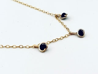 Dainty gold filled wire wrapped black Onyx necklace
