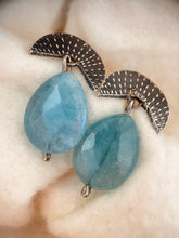 Load image into Gallery viewer, Half moon texture silver drop earrings
